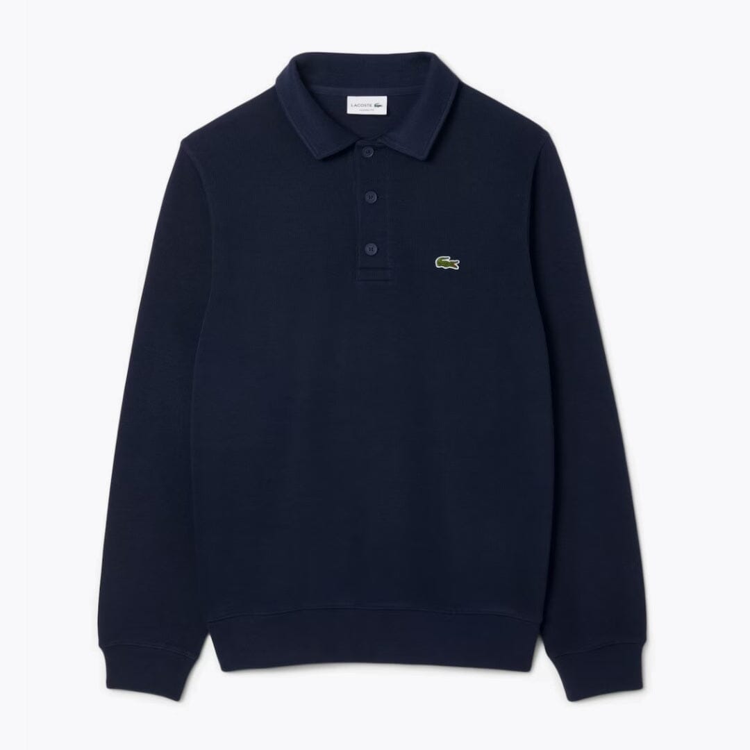 LC Ribbed Cotton Polo Collar Sweatshirt